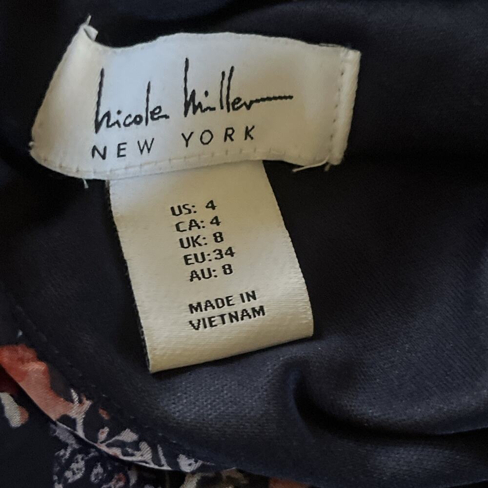 Nicole Miller Floral Halter Tiered Midi/Maxi Dress – Black Multicolor Floral - Picture 6 of 8